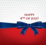 Happy Independence Day ribbon bow card in vector format N16