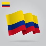 Background with waving Colombian Flag Vector N2