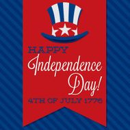 Retro ribbon Independence Day card in vector format N13