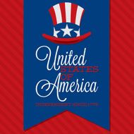 Retro ribbon Independence Day card in vector format N14