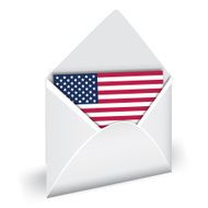 USA flag in opened envelope vector