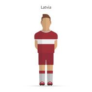Latvia football player Soccer uniform