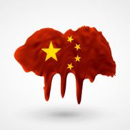 Flag of China painted colors