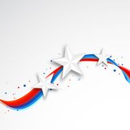 Shiny stars on national flag waves background