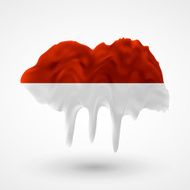 Flag of Indonesia painted colors