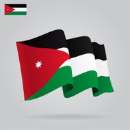 Flat and waving Jordan Flag Vector