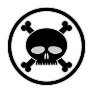 Skull and bones vector icon