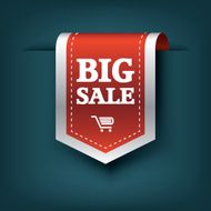 Big sale 3d vertical ribbon bookmark tag element for sales N3