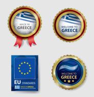Made in Greece Greek Flag Travel (Vector Art) N2