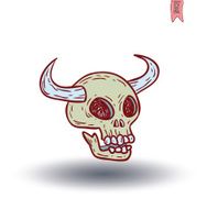 skull cartoon icon vector illustration N11