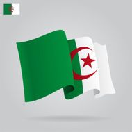 Flat and waving Algeria Flag Vector