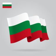 Flat and waving Bulgarian Flag Vector