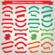Collection of vector ribbons and banners