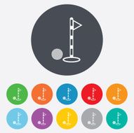Golf ball and hole sign icon Sport symbol N3