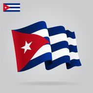 Flat and waving Cuban Flag N2