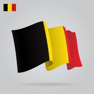 Flat and waving Belgian Flag