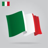 Flat and waving Italian Flag
