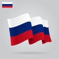 Flat and waving Russian Flag