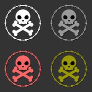 skull and crossbones sign symbol set