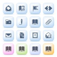 Email icons on color buttons