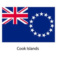 Flag of the country cook islands Vector illustration