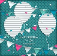 Birthday wish with bunting flags and balloons in the style