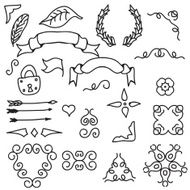 Set of Hand Draw Design Elements Vector