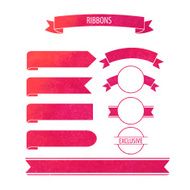 vector watercolor ribbons banners with wine stain circle