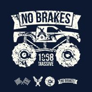 Emblem of the massive car in retro style N2