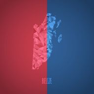 Low Poly Belize Map with National Colors