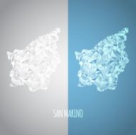 Low Poly San Marino Map with National Colors
