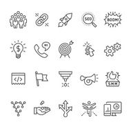 Social media marketing and SEO Business vector icons
