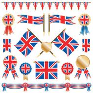 great britain flags and rosettes
