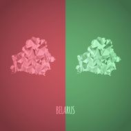 Low Poly Belarus Map with National Colors