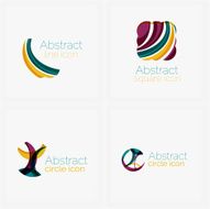 Abstract symmetric geometric shapes business icon N5