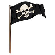 Vector Cartoon Pirate Flag Fluttering in the Wind N3