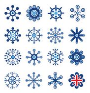 Retro Style Snowflakes Set