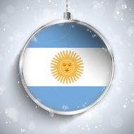 Merry Christmas Silver Ball with Flag Argentina N2