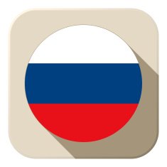 Russia Flag Button Icon Modern N2
