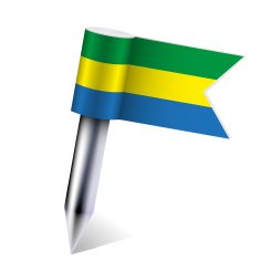 Vector Gabon flag isolated on white Eps10