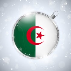 Merry Christmas Silver Ball with Flag Algeria N4