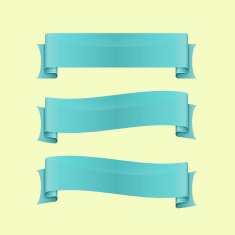 Set of blue sleek web ribbon
