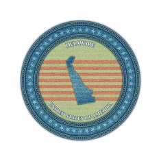 Label with map of delaware Denim style Vector eps10