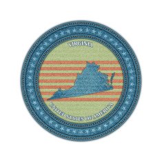 Label with map of viginia Denim style Vector eps10