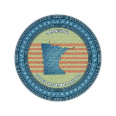 Label with map of minnesota Denim style Vector eps10
