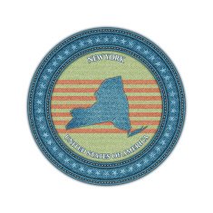 Label with map of new york Denim style Vector eps10