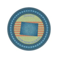 Label with map of colorado Denim style Vector eps10