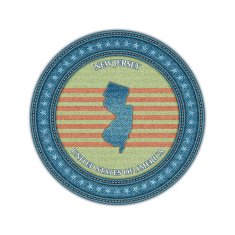 Label with map of new jersey Denim style Vector eps10