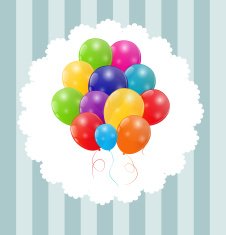 Color Glossy Balloons Background Vector Illustration N19