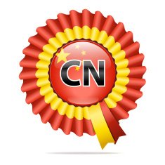 Vector national flag badge CN